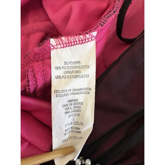 NWT Y2K Sequin Hearts  Gown Sheer Black Pink Beaded dress Whimsigoth Fairy Vamp - Picture 10 of 13